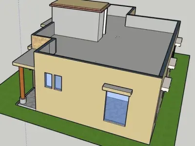 HOUSE WITH AUTOCAD DRAWINGS AND SKETCHUP MODEL 3D model