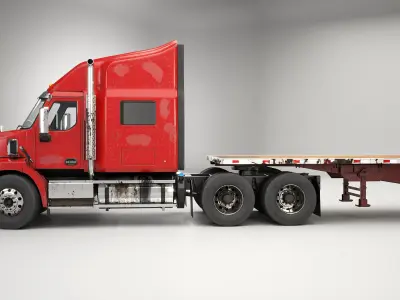  Generic Used Semi Truck with Flatbed Trailer 