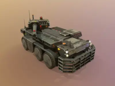 Next generation armored tank Low-poly 3D model