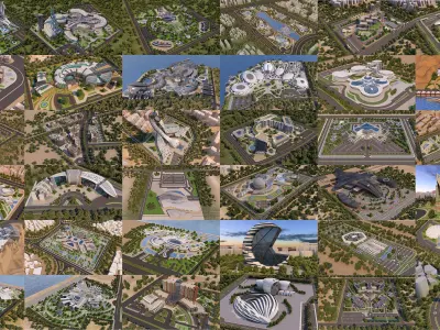 36 Architecture 3D Projects - 2D Drawings - Bundle 3D Model Pack