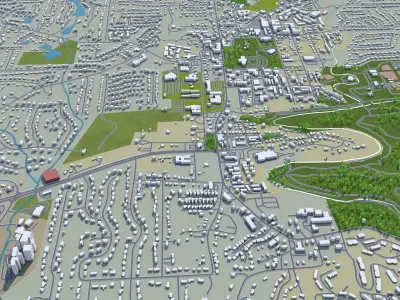 Roswell Georgia USA 40km Low-poly 3D model