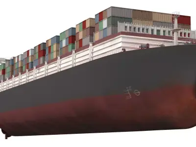 Cargo container ship detailed Lowpoly 082 AP 3D model