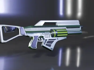 Sci-Fi Plasma Rifle Low-poly 3D model