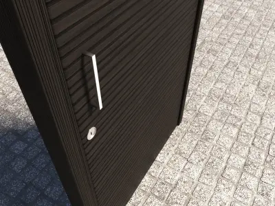 Wooden Door Soundwave Pattern Free 3D model