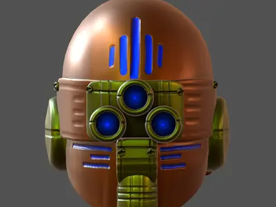 Gas mask helmet 3d model scifi Low-poly  Low-poly 3D model 385