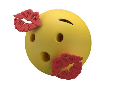 Hushed Face With Kiss Mark v1 001 Low-poly 3D model