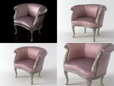 Bridget four different chairs leather 3D model