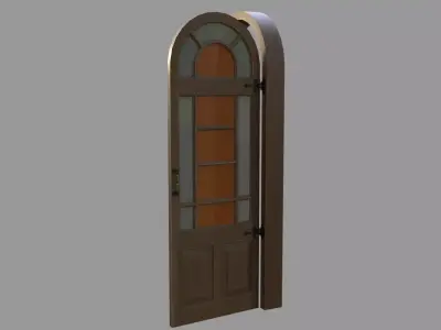 Retro style door Low-poly 3D model