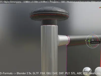 Germany Flag 8m Low-poly 3D model