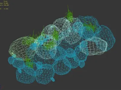 Climbed rattan - stone 03 3D model