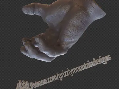 Luke Skywalker cutoff hand Light Saber display 3D model