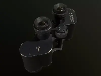 Stylized telescope Low-poly 3D model