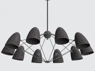 JLYLITE 10-Light Sputnik Chandelier Black 3D model
