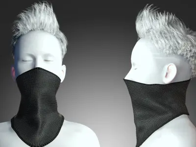 Cyber Hero - Mask01 Low-poly 3D model