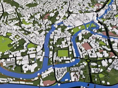 Bristol City of UK Low-poly 3D model