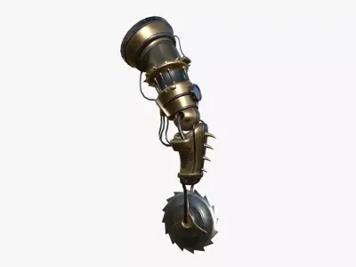 Robotic Arm A07 Bronze - Character Design SciFi Low-poly 3D model