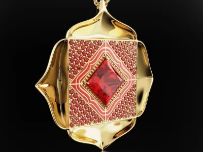 Pendant in the form of a flower  3D print model