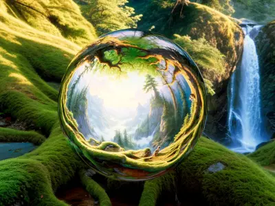 8K HDR Mystical Woodland Background 3D model