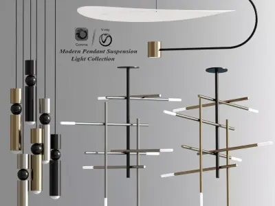 Modern Pendant Suspension Light 3D model