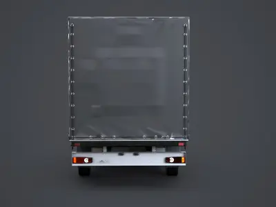  Renault Master 2025 Curtain Box Truck 3D Model 