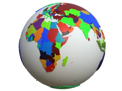 Countries Globe Low-poly 3D model