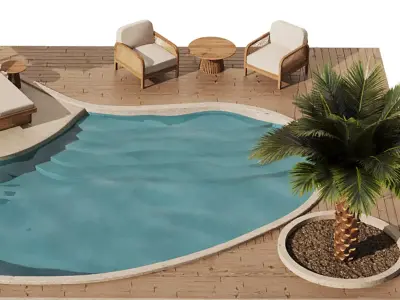 Swimming pool Set1 3D model