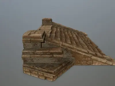stair brick chimney Low-poly 3D model