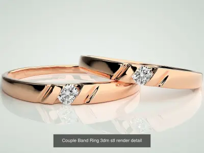 22 Minimalist Thin Light wt Couple Band renders 3dm stl details 3D Model Pack