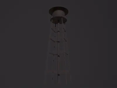 Water Tower 3D Model Low-poly 3D model buy