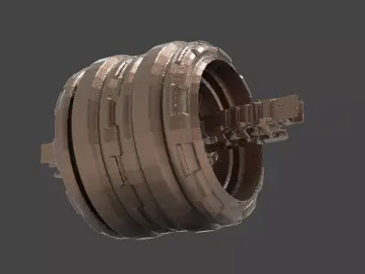 Ancient Alien Star Ring low poly 3D model