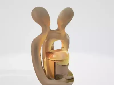 Romantic Artistic Candle 3D Model 3D model