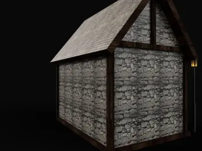 Small Medieval House Low-poly 3D model
