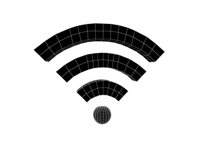 Wifi Symbol v2 001 Low-poly 3D model