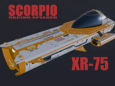 SciFi  Vehicle SCORPIO XR75 Low-poly 3D model