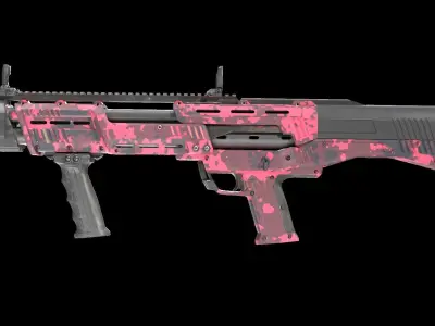 DP12 Shotgun Sci-fi Camo texture Low-poly 3D model