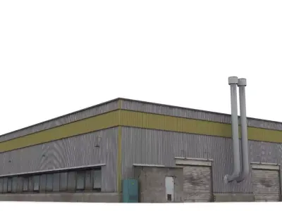 Hangar industrial building Low-poly 3D model by sobul