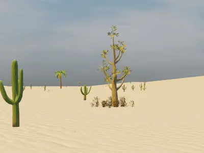 Desert Nature 3d Cartoon Low-poly 3D model