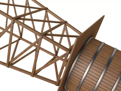 Wooden Water Tower 3D model