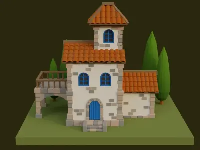 Cartoon House 3 Low-poly 3D model