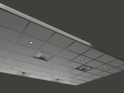 Modern Drop Ceiling 3D low-poly and PBR Model Low-poly 3D model
