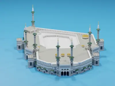 Cartoon Masjid Al-Haram Mecca Saudi Arabia 3D model