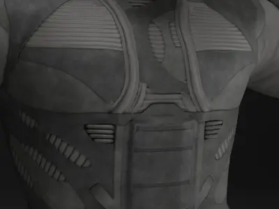 Lowpoly scifi space suit stillsuit character Low-poly 3D model