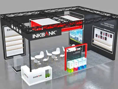 Booth Exhibition Stand Stall 9x6m Height 440cm 3 Open 3D model 3D model
