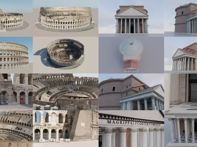 Ancient Rome 3D Collection - Pantheon and Colosseum 3D Model Pack