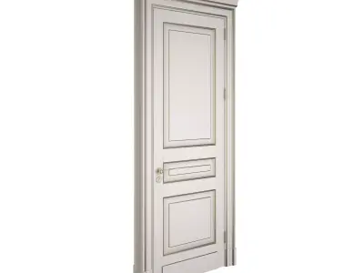 Classic door with gold patina 3D model