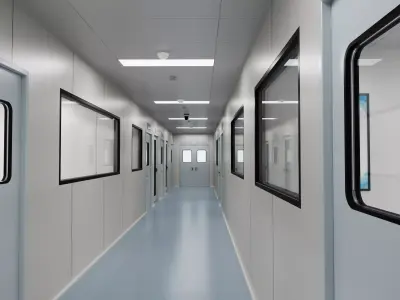 Modern Hospital Cleanroom Laboratory Corridor 3D model