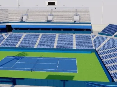 William H G FitzGerald Tennis Center Low-poly 3D model