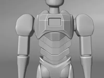 Sentinel-01 Modular SciFi Robot Rigged Textured Low-poly 3D model
