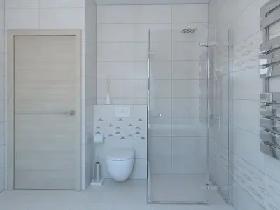 Cozy small bathroom 3D model