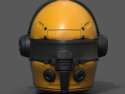 Helmet scifi fantasy futuristic technology  Low-poly 3D model